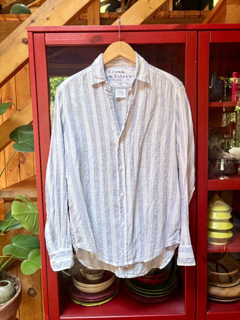 Frank & Eileen  Stripe Linen Shirt